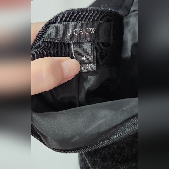 J.Crew Womens Wool Skirt Size 4‎ Black Gray Houndstooth Old Money Work Career - Picture 6 of 8